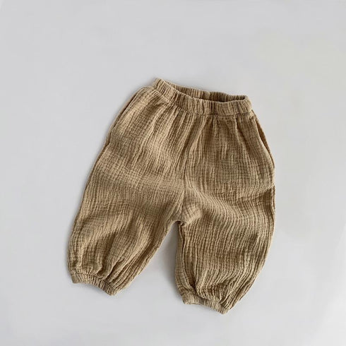 Double Layer Cotton Sand Anti Mosquito Pants Children's Summer Retro Cotton Pants